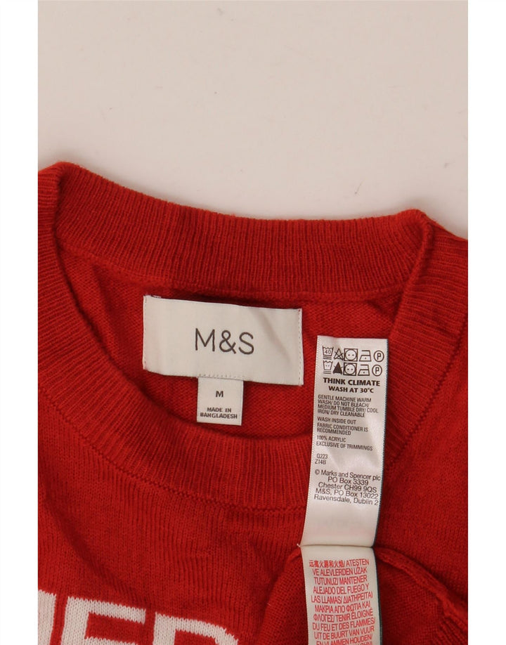 Marks & Spencer muški džemper s okruglim izrezom srednje crvene božićne boje