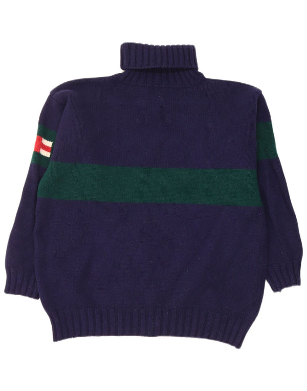 Hackett ženski džemper s rol izrezom UK 18 XL tamnoplava vuna