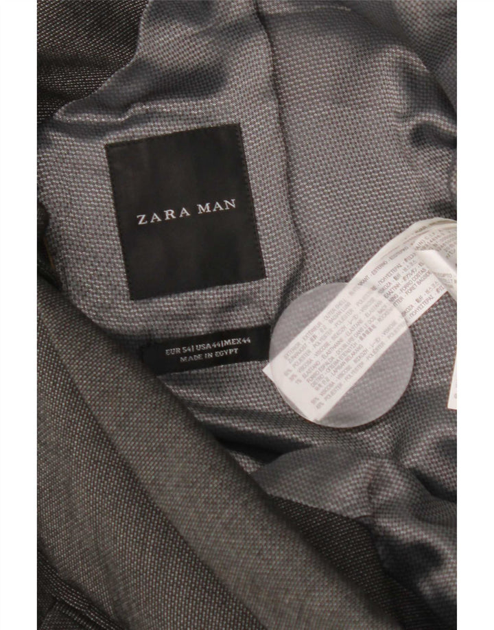 Zara muška jakna sa 2 gumba, veličina 54 XL, sivi poliester