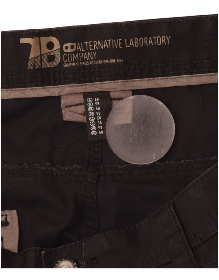 ANGELO LITRICO Muške kargo bermude EU 58 4XL W42 crni pamuk