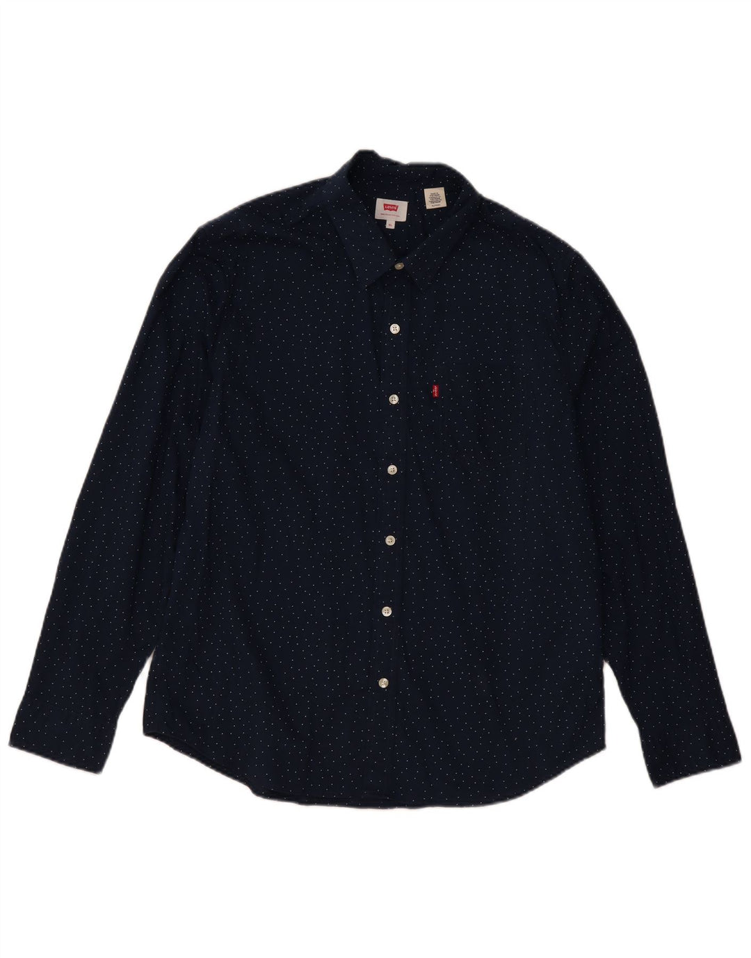 Levi's muška košulja XL tamnoplava pamučna klasična na točkice