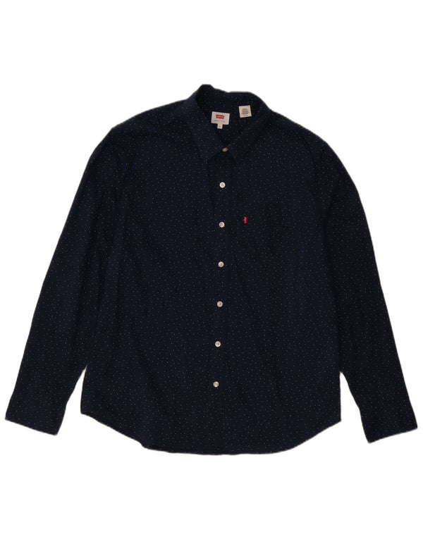 Levi's muška košulja XL tamnoplava pamučna klasična na točkice