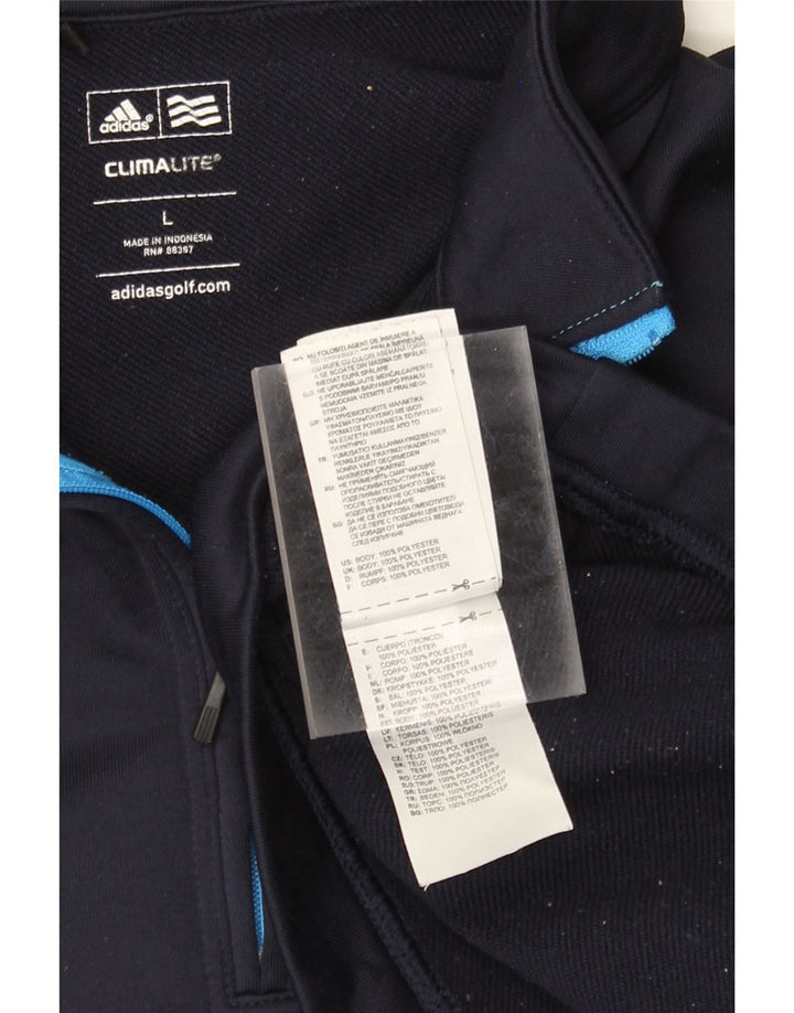 Adidas muški džemper s izrezom s patentnim zatvaračem Climalite, veliki tamnoplavi poliester