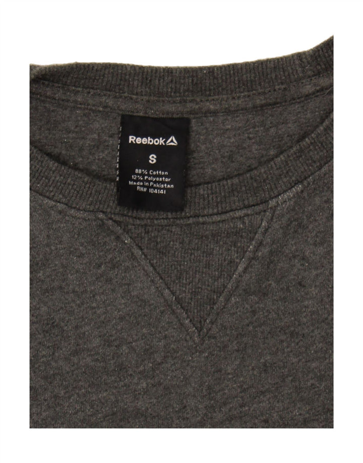 REEBOK Mens Sweatshirt Jumper Small Grey Cotton Vintage Reebok and Second-Hand Reebok from Messina Hembry 