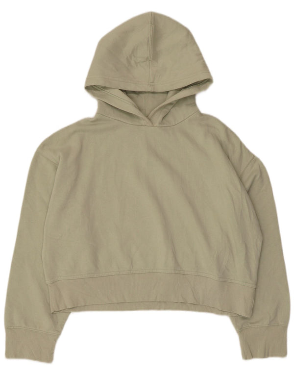 Zara ženska kratka prevelika majica s kapuljačom UK 14 Srednje zeleni pamuk