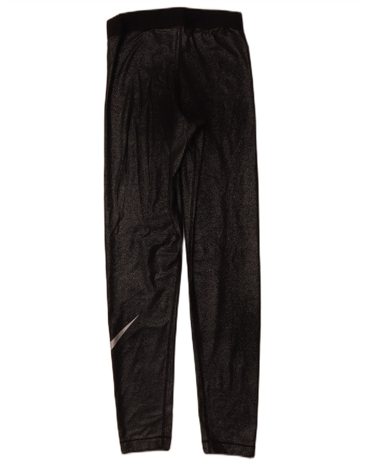 NIKE Ženske Dri Fit grafičke tajice UK 8 Male crne poliesterske