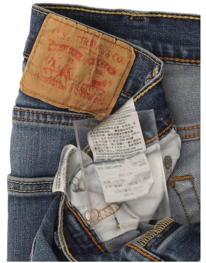 Levi's muške ravne traperice W31 L34 plavi pamuk