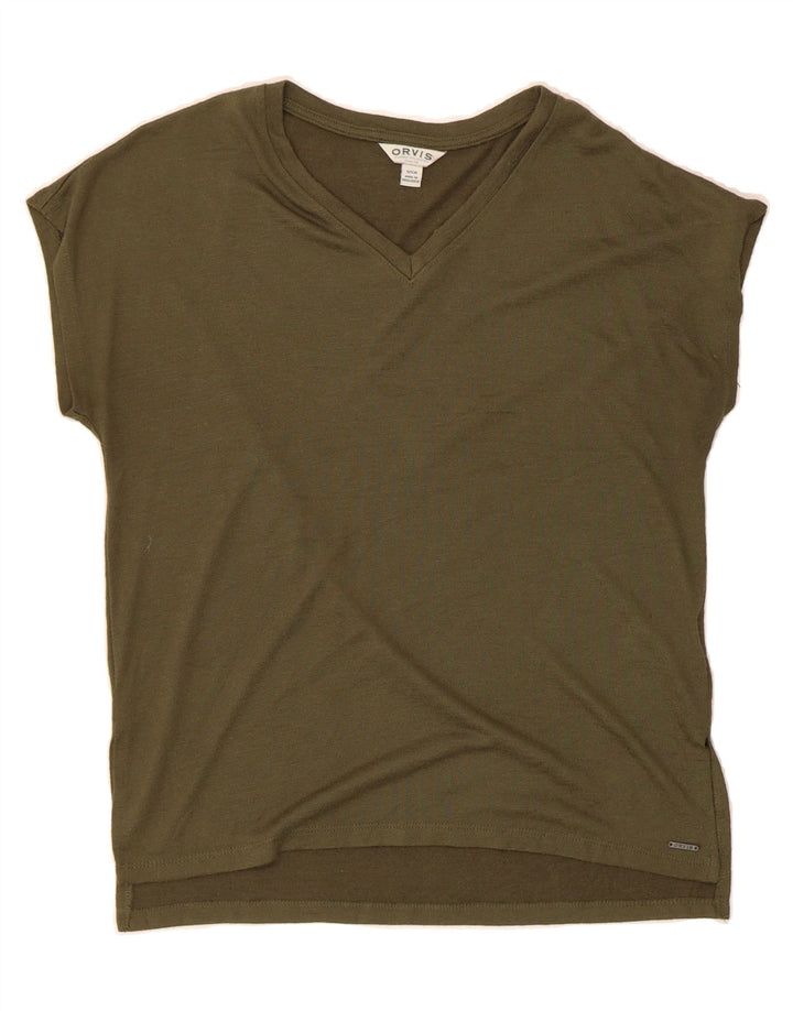 ORVIS Womens Oversized T-Shirt Top UK 10 Small Green Polyester Vintage Orvis and Second-Hand Orvis from Messina Hembry 