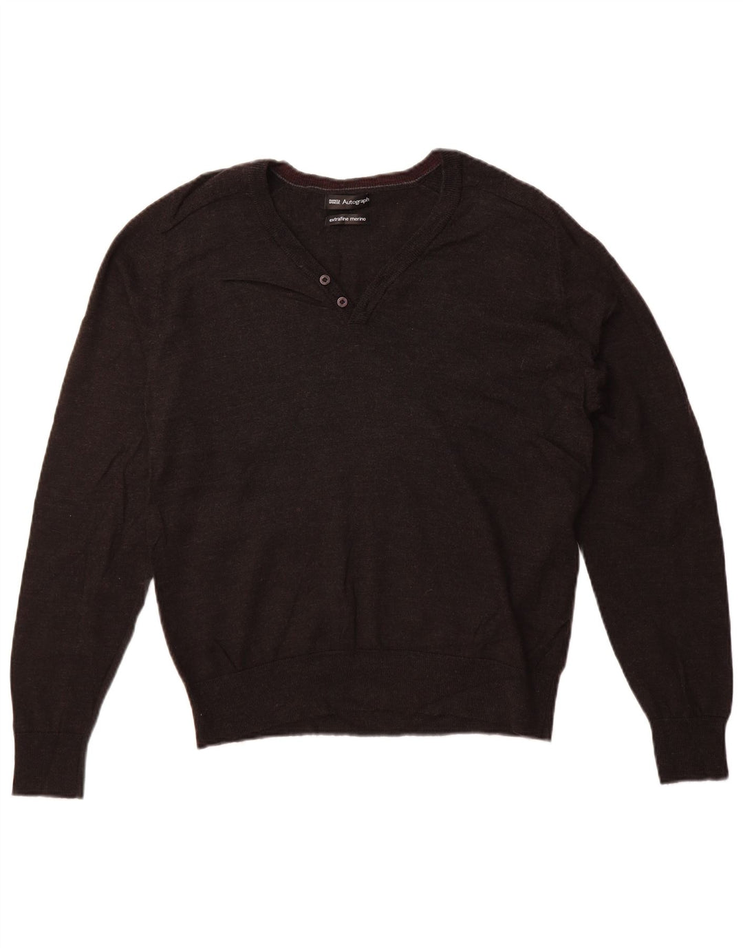 Marks & Spencer Ženski džemper s V-izrezom UK 16 Veliki sivi