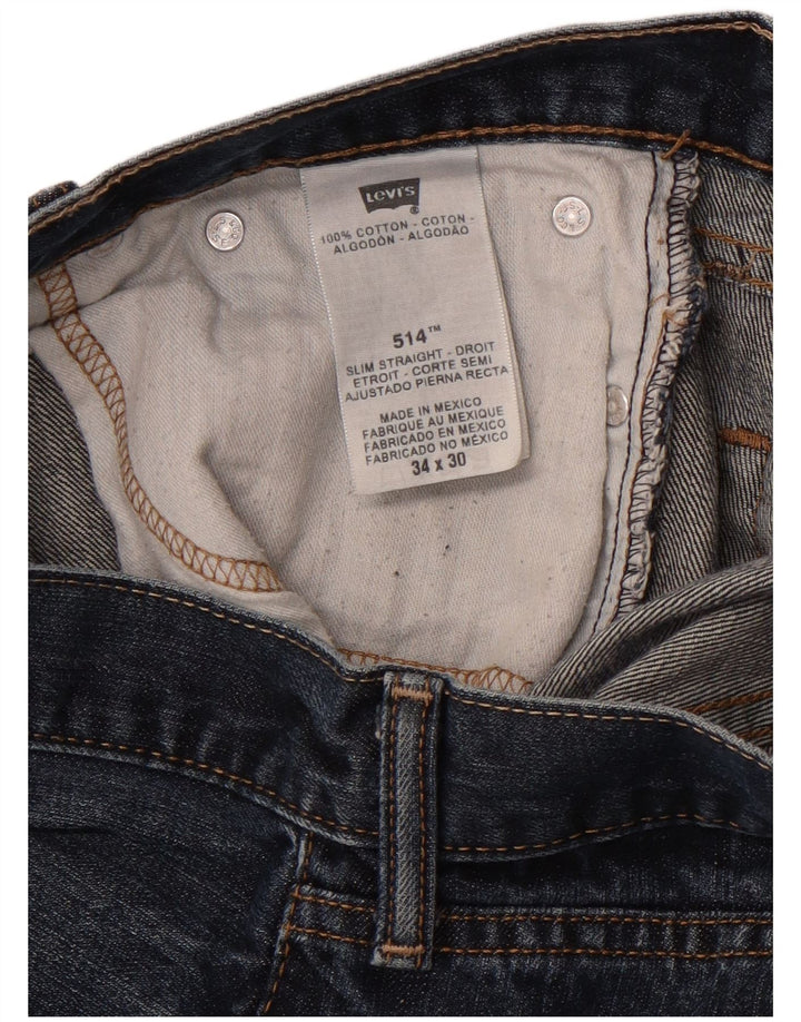Levi's muške 514 uske ravne traperice W34 L27 plave pamučne klasične