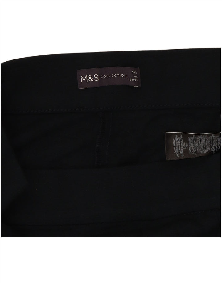 MARKS & SPENCER Womens Cropped Trousers UK 14 Medium W30 L24 Black