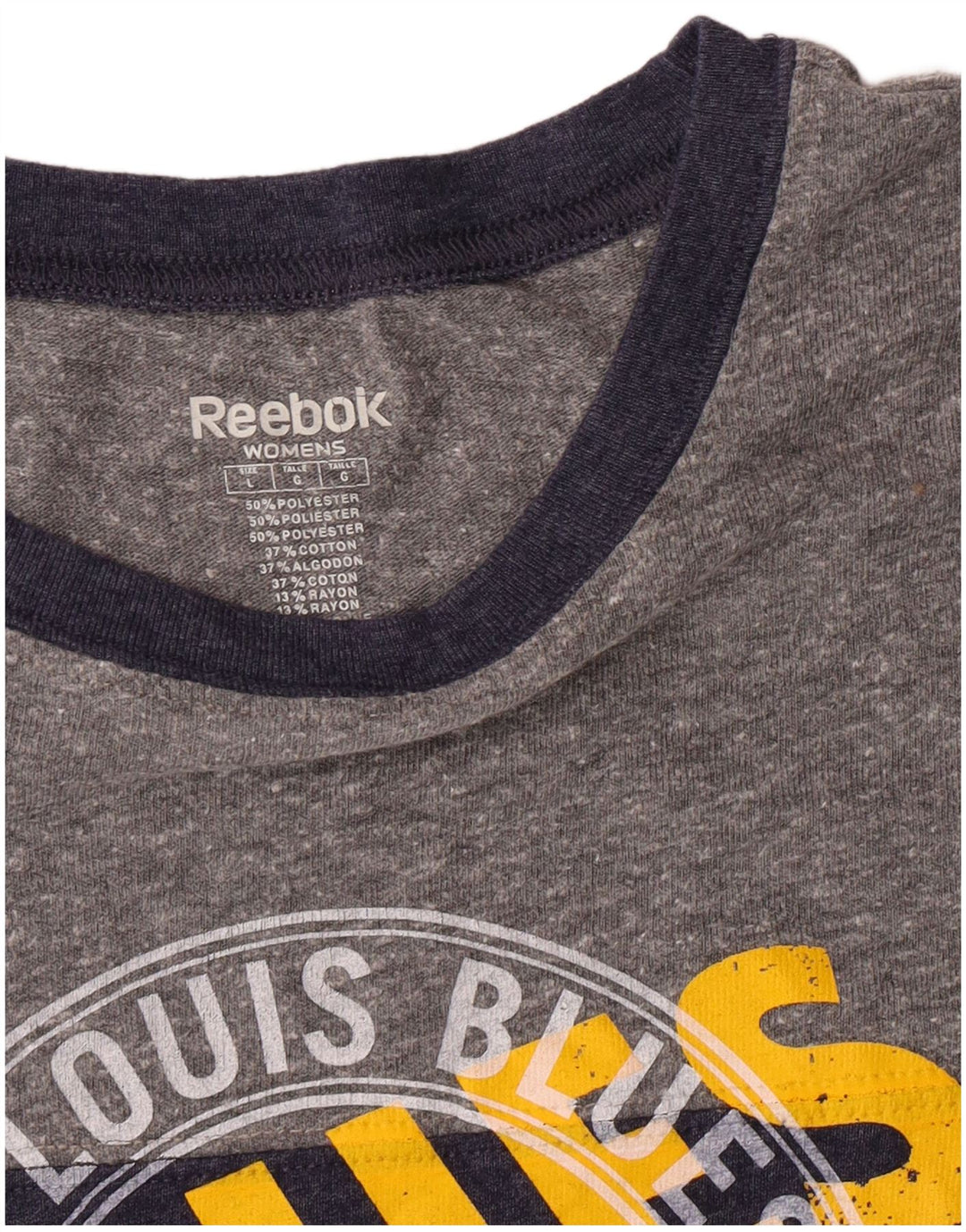 Reebok ženska majica kratkih rukava s grafičkim motivima UK 14 velika tamnoplava poliester