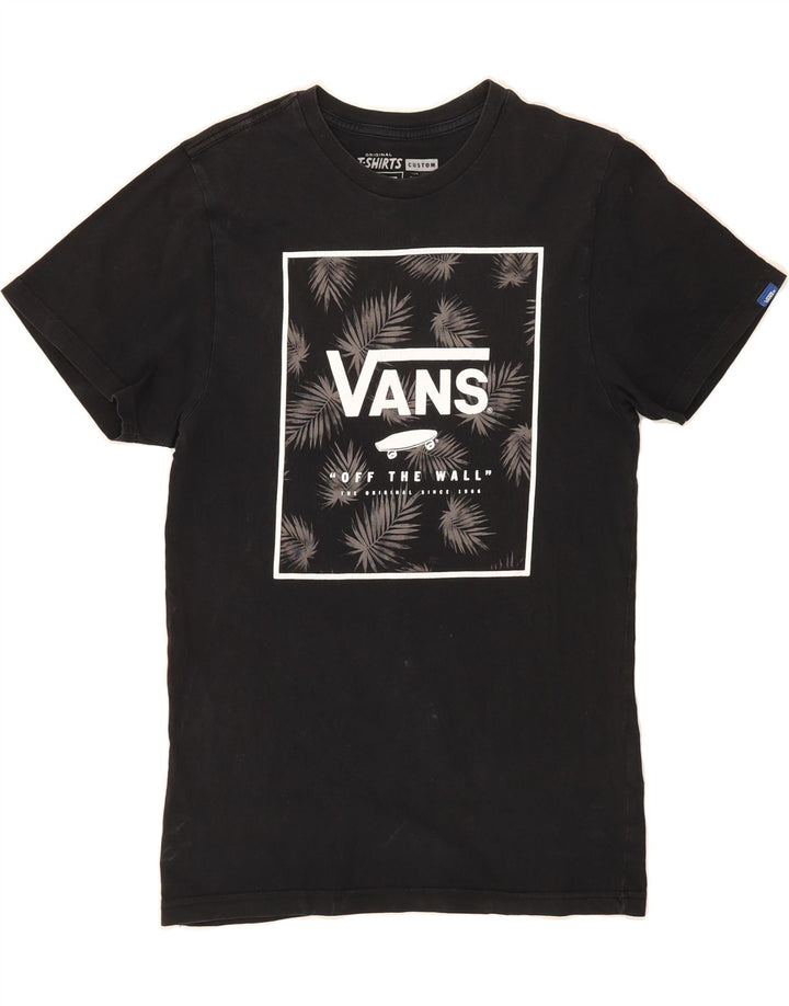 VANS Mens Custom Fit Graphic T-Shirt Top Small Black Cotton Vintage Vans and Second-Hand Vans from Messina Hembry 