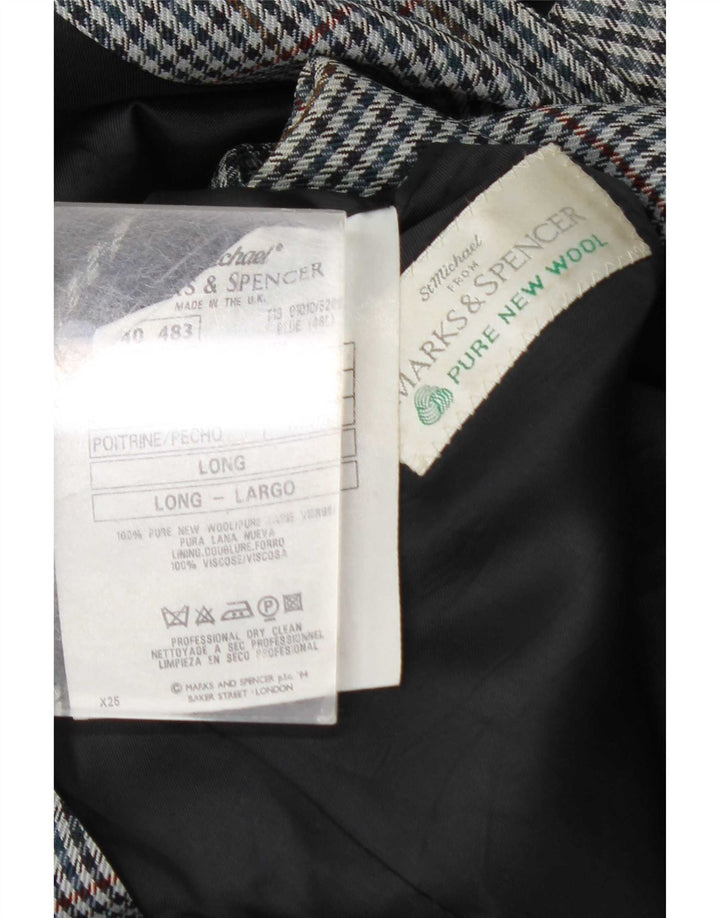 Marks & Spencer muška jakna s 2 gumba UK 46 XL plava karirana vuna