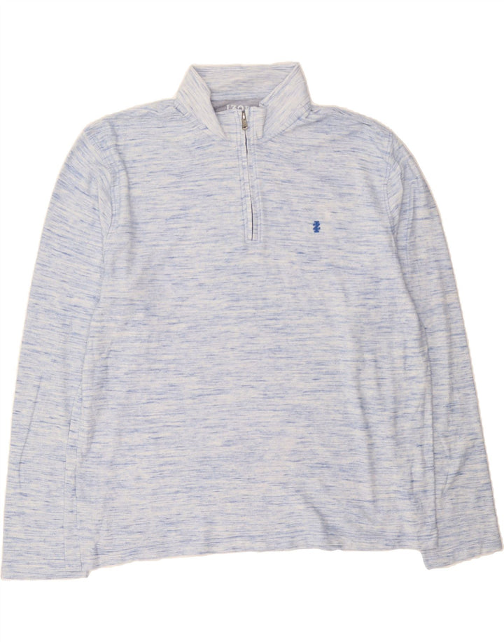 IZOD Mens Zip Neck Pullover Tracksuit Top 2XL Navy Blue Flecked Cotton Vintage Izod and Second-Hand Izod from Messina Hembry 