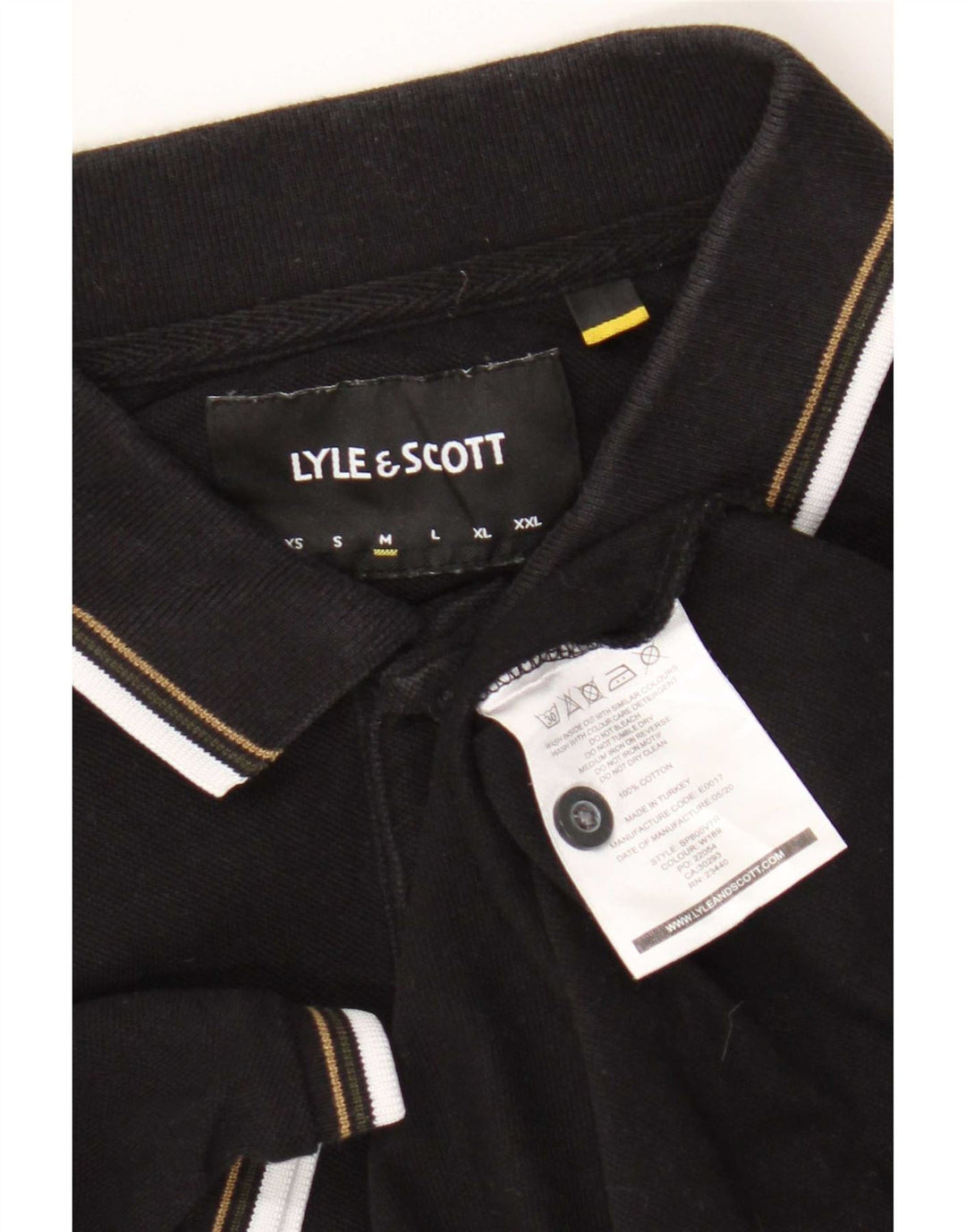 Lyle & Scott muška polo majica srednje crne pruge, pamuk