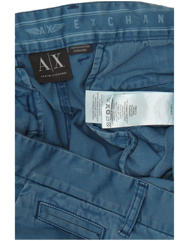 ARMANI EXCHANGE Muške uske chino hlače W34 L32 Plavi pamuk