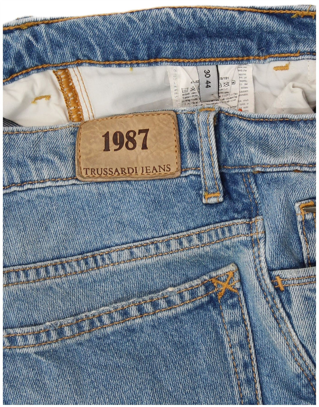 Trussardi ženske skraćene uske traperice IT 44 srednje W30 L25 plavi pamuk