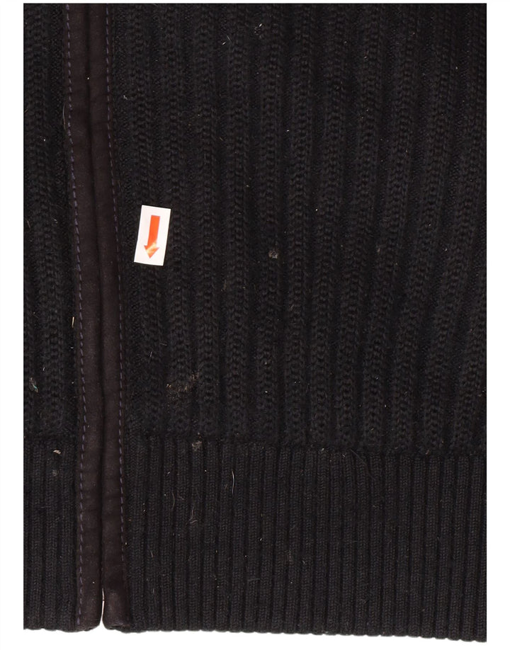 Pierre Cardin muški kardigan pulover IT 56 XL crni poliester