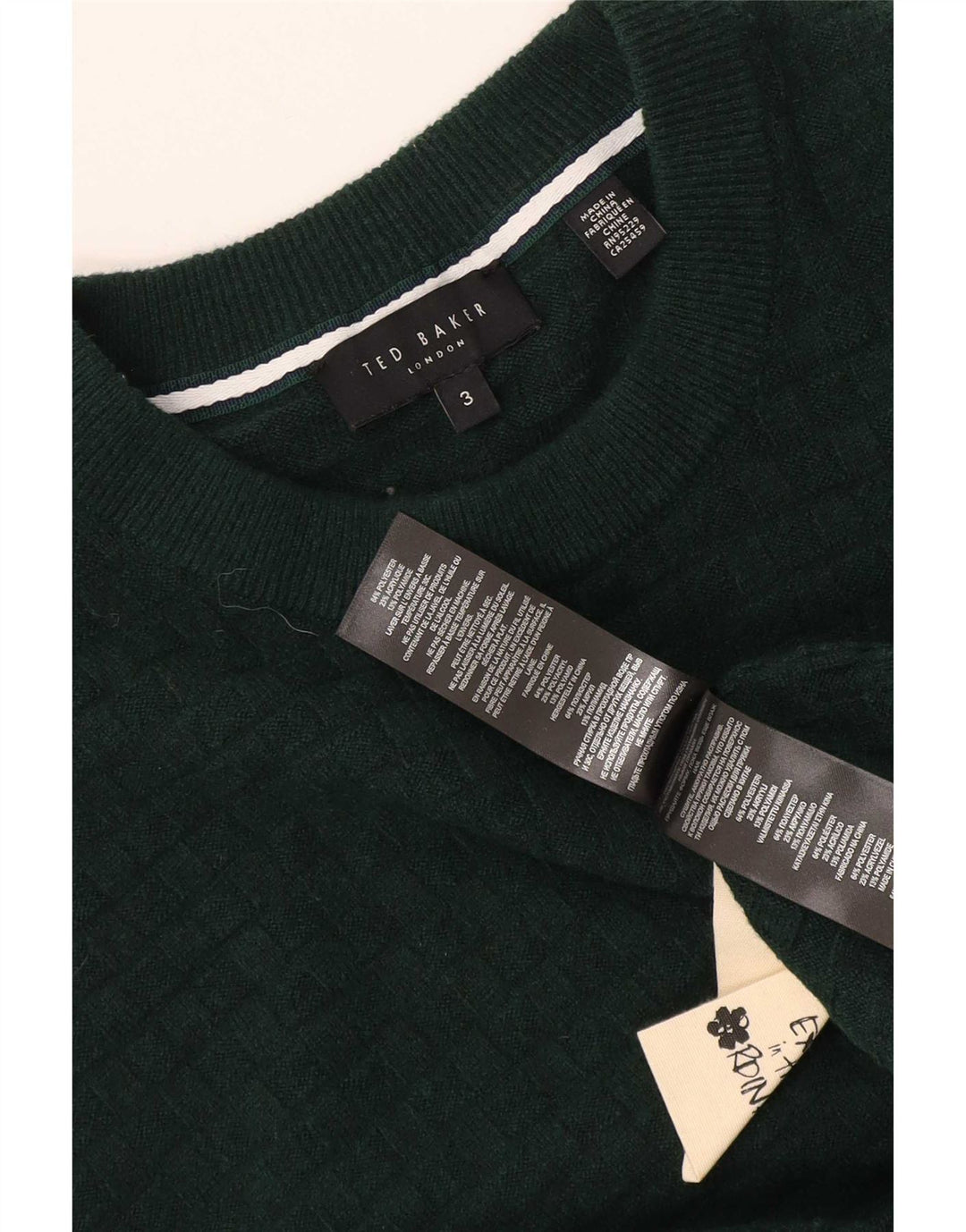 Ted Baker muški džemper s okruglim izrezom veličine 3 srednje zelene boje od poliestera