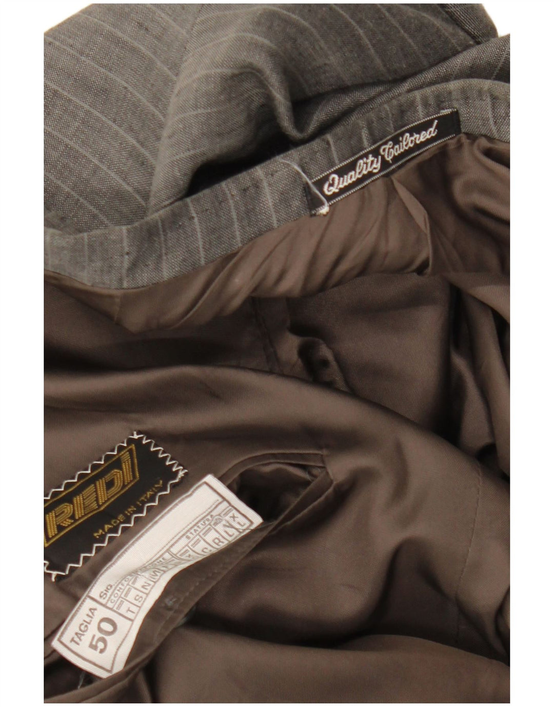 Vintage muški sako s dvostrukim kopčanjem IT 50 velike sive pruge