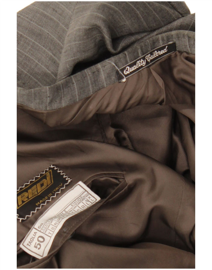 Vintage muški sako s dvostrukim kopčanjem IT 50 velike sive pruge