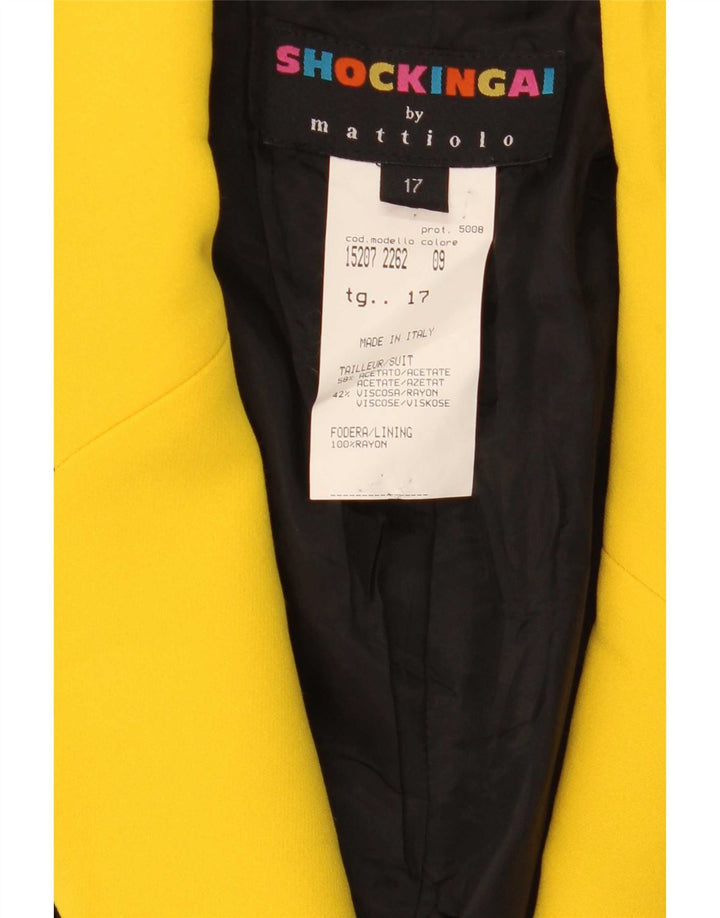 Vintage ženski sako s 1 gumbom UK 14 Veliki crni acetat u boji