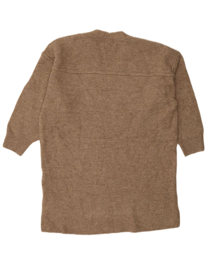 Superdry ženski pulover s velikim V-izrezom UK 12 Srednje smeđi akril