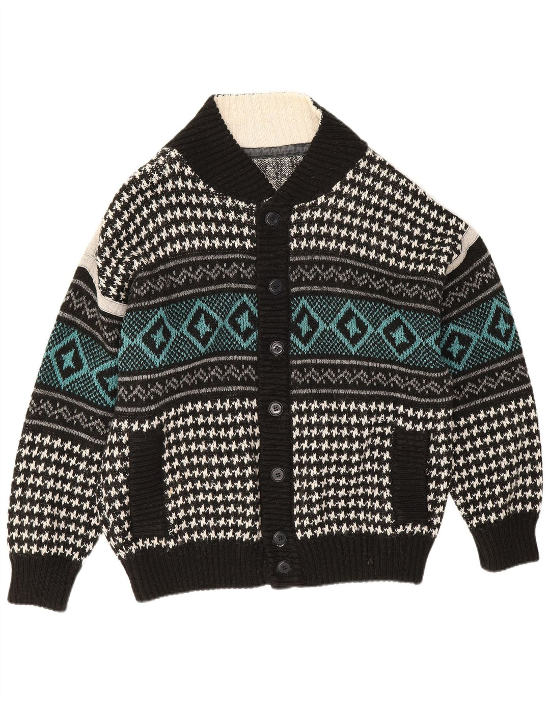 Vintage muški kardigan pulover XL višebojni geometrijski