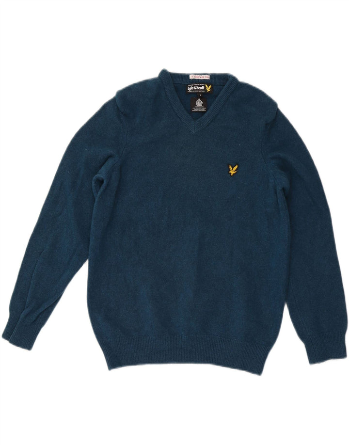 Lyle & Scott ženski džemper s V-izrezom UK 10 Small Blue