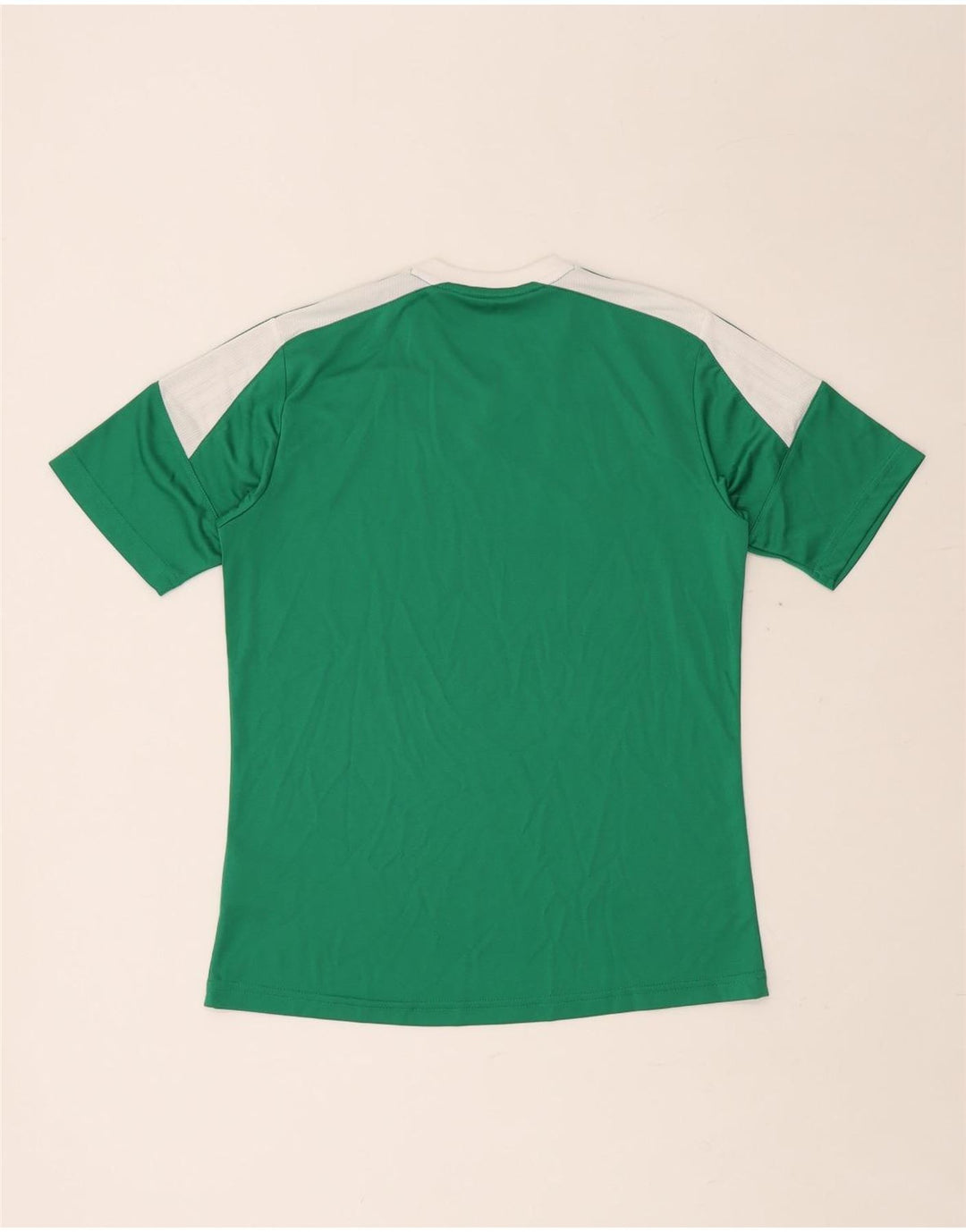 ADIDAS Boys Climacool T-Shirt Top 13-14 Years XL Green Colourblock
