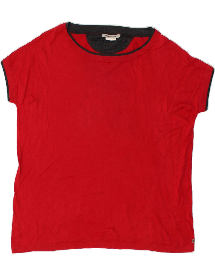 PENNY BLACK Womens Knit Top UK 20 2XL Red Vintage Penny Black and Second-Hand Penny Black from Messina Hembry 