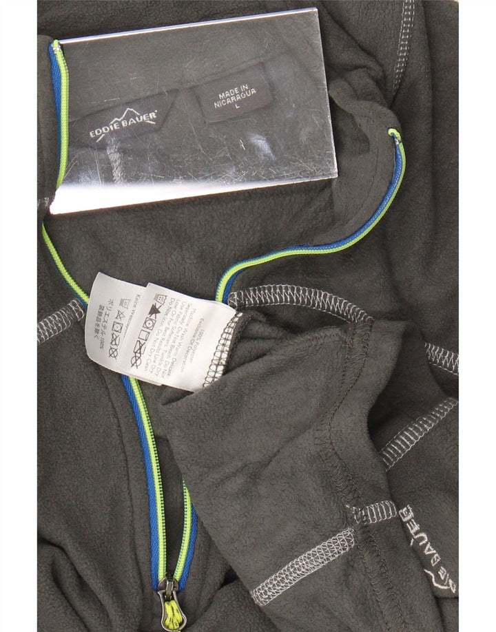 EDDIE BAUER Ženski džemper od flisa s patentnim izrezom UK 16 Veliki sivi poliester