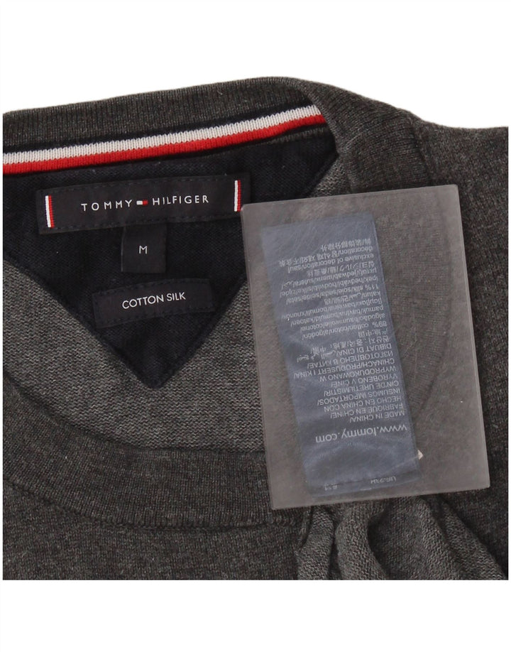 TOMMY HILFIGER Muški džemper s okruglim izrezom, srednje sivi pamuk