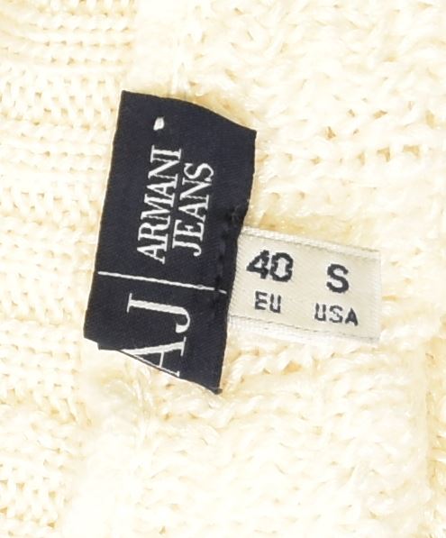 ARMANI JEANS Ženski pulover s rol izrezom EU 40 srednje bijele boje
