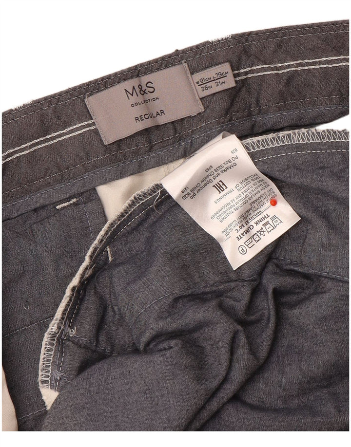 Marks & Spencer muške ravne obične chino hlače W36 L31 Off White
