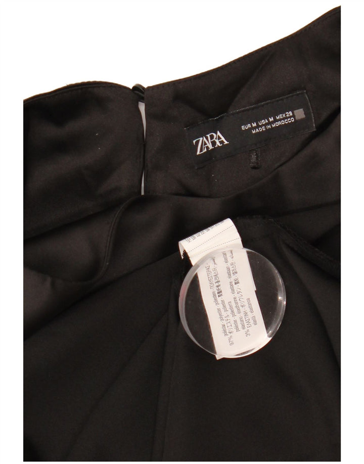 Zara ženska maksi haljina UK 12 Srednji crni poliester