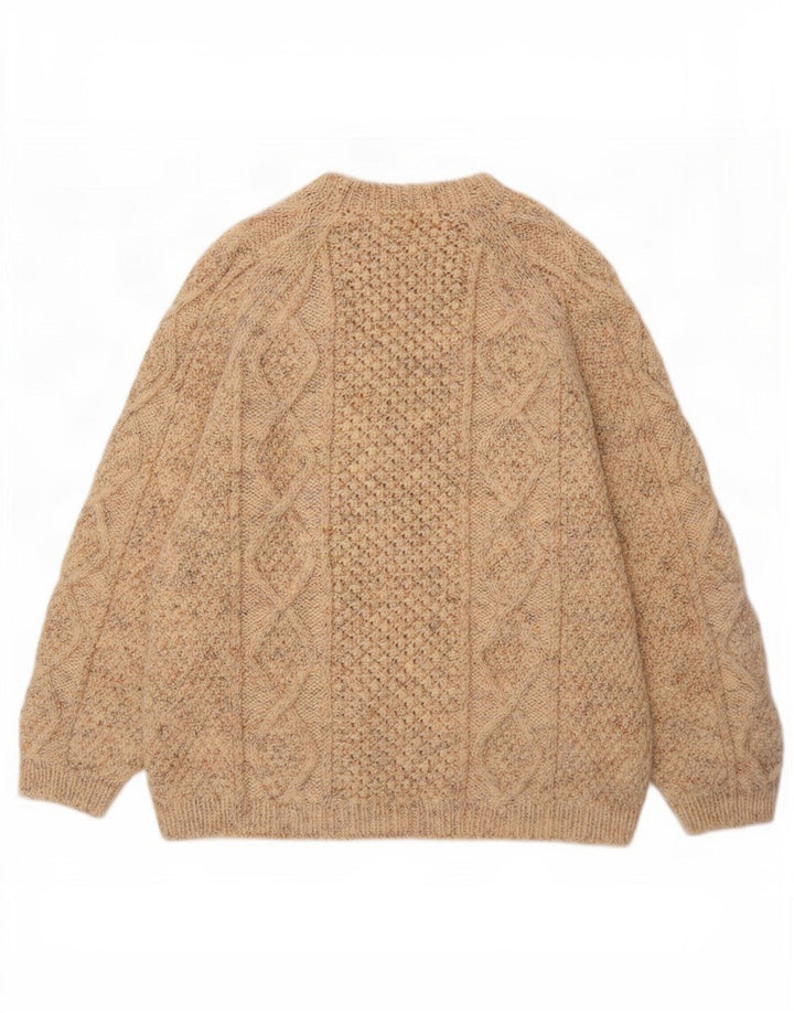 Vintage muški džemper s okruglim izrezom 2XL bež