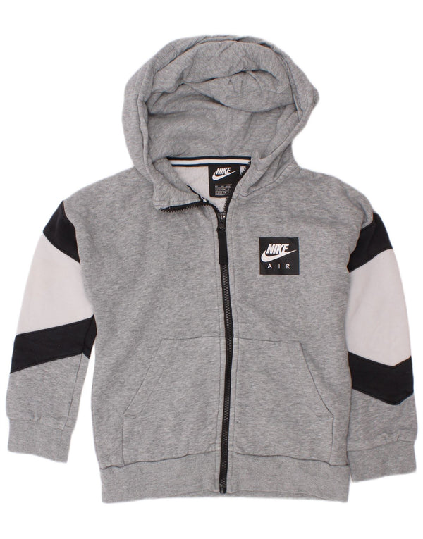 Nike Boys Graphic Zip Hoodie pulover 6-7 Years XS Gray Colourblock Pamuk