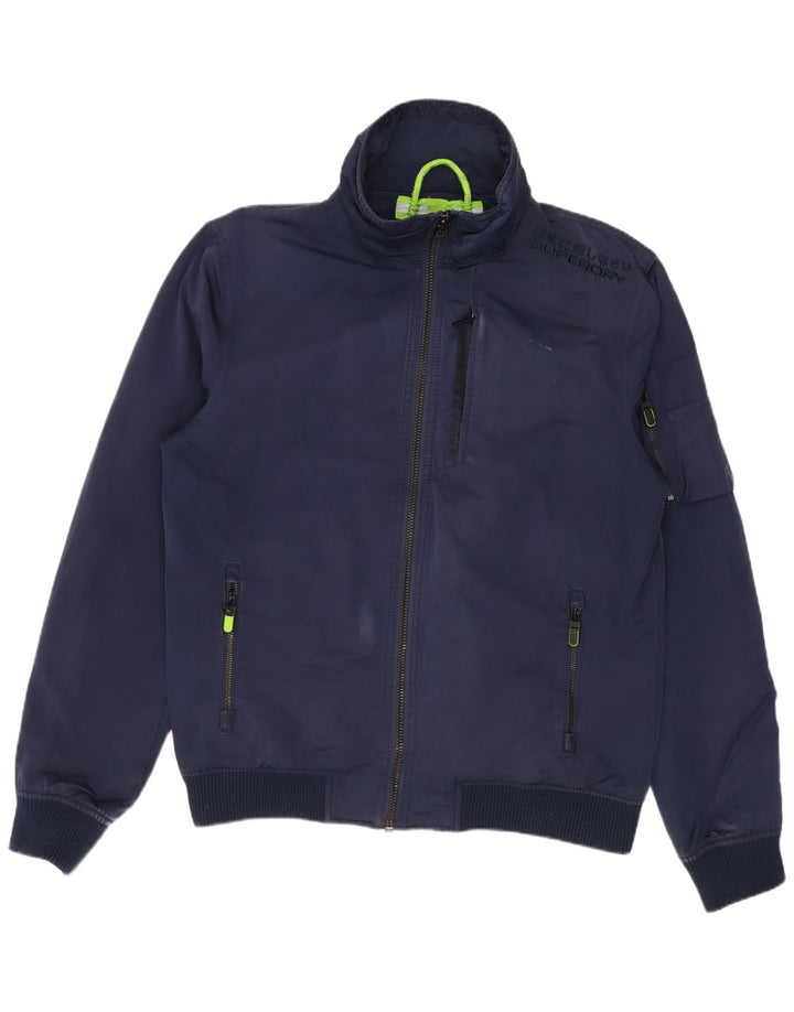 Superdry muška bomber jakna UK 40 veliki tamnoplavi poliester