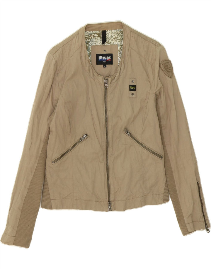 BLAUER Womens Bomber Jacket UK 16 Large Beige Vintage Blauer and Second-Hand Blauer from Messina Hembry 