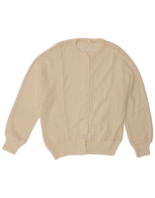 Vintage ženski kardigan džemper IT 46 Large off white poliakril
