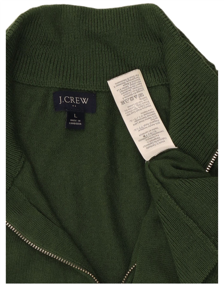 J. Crew muški pulover s izrezom i velikim zelenim akrilom