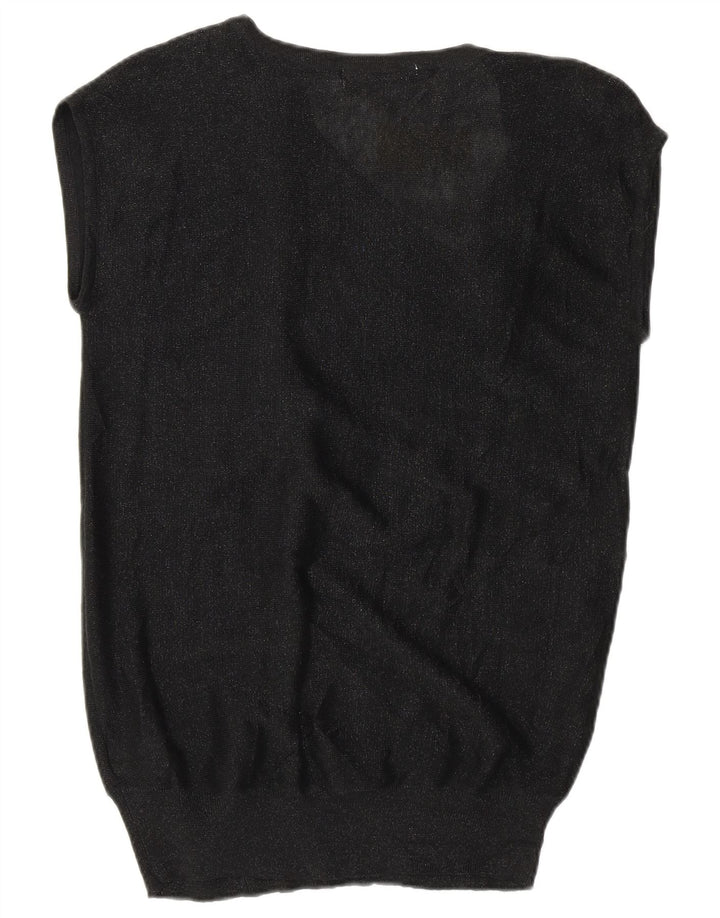 Michael Kors Ženski gornji dio bluze bez rukava UK 10 Mali crni pamuk