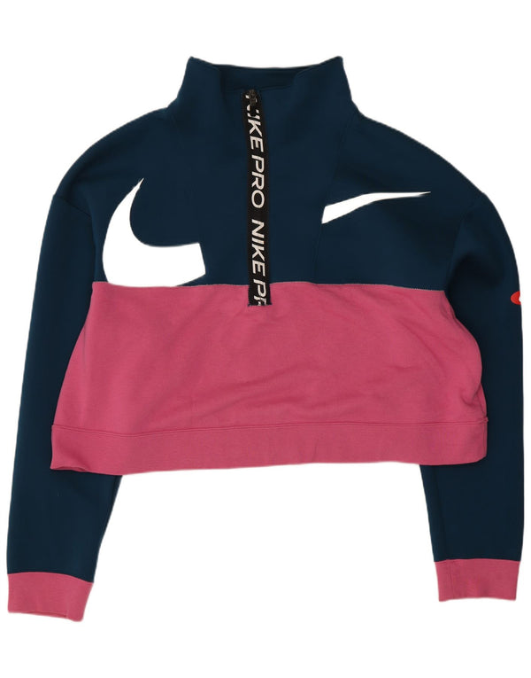Nike Ženska trenirka s grafičkim motivima UK 16 Large Navy Blue Colourblock