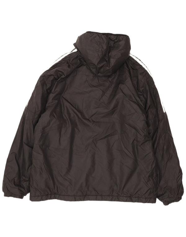 Adidas muška podstavljena jakna s kapuljačom UK 42 XL crni poliester