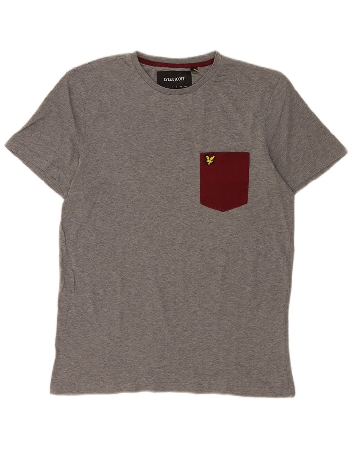 Lyle & Scott Muška majica kratkih rukava Mali sivi pamuk u boji