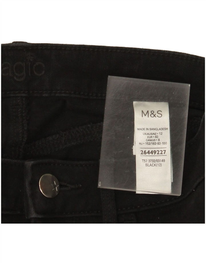 Marks & Spencer ženske traper bermude kratke hlače UK 12 srednje W30 crni pamuk