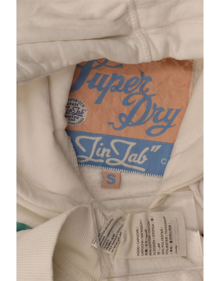 SUPERDRY Ženska majica s kapuljačom s kapuljačom UK 10 Mali bijeli pamuk