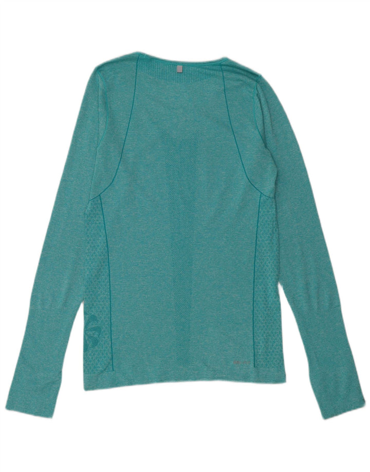 Nike Ženska Dri Fit majica dugih rukava UK 10 Mali zeleni pjegavi poliester